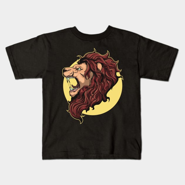 Lion head Kids T-Shirt by Donec